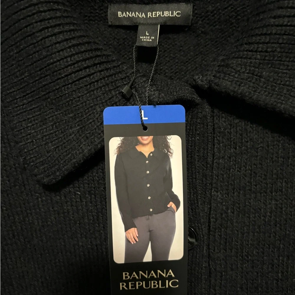 Banana Republic Ladies' Cardigan sweater size L NEW WITH TAGS black